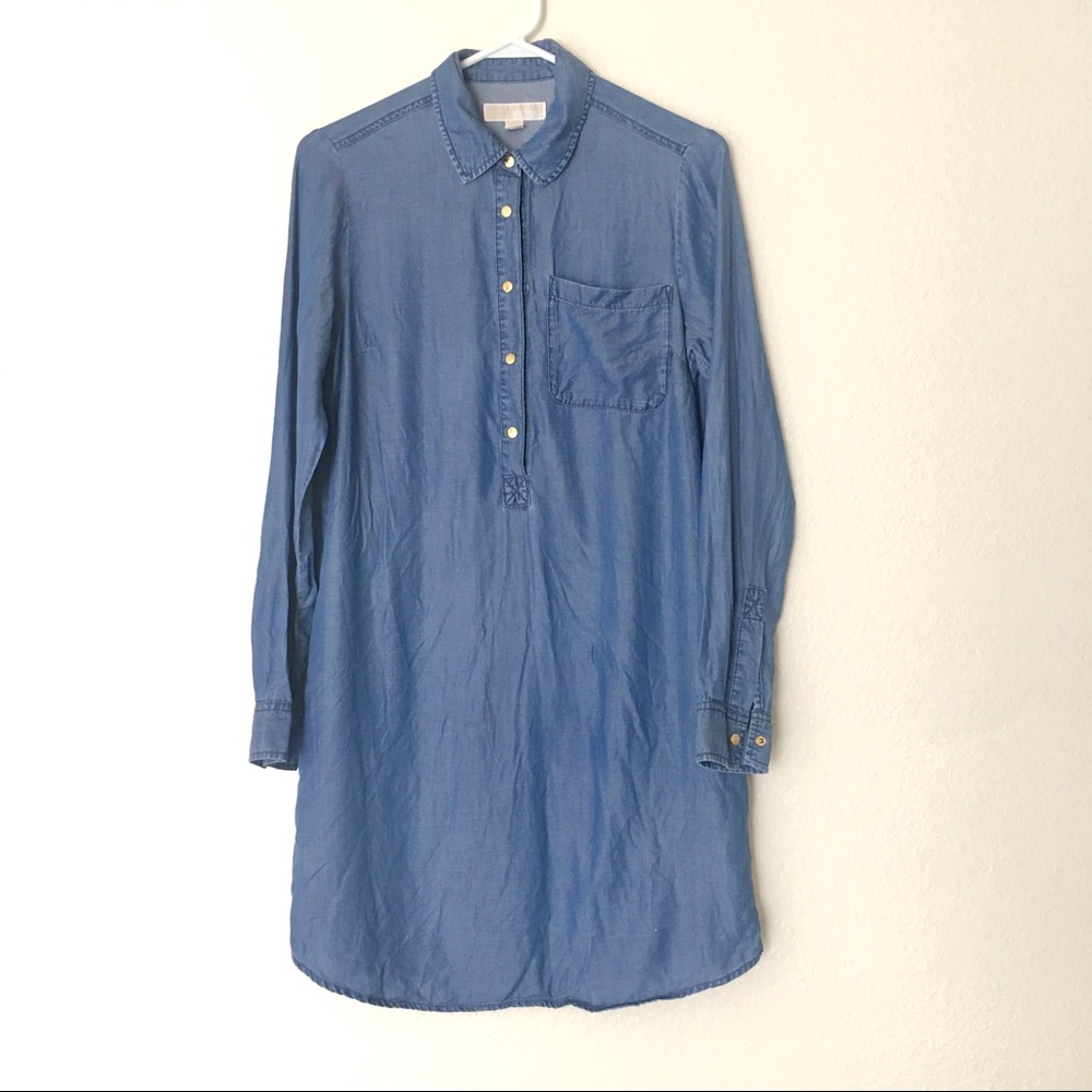 Michael Kors Denim Chambray Shirt Dress